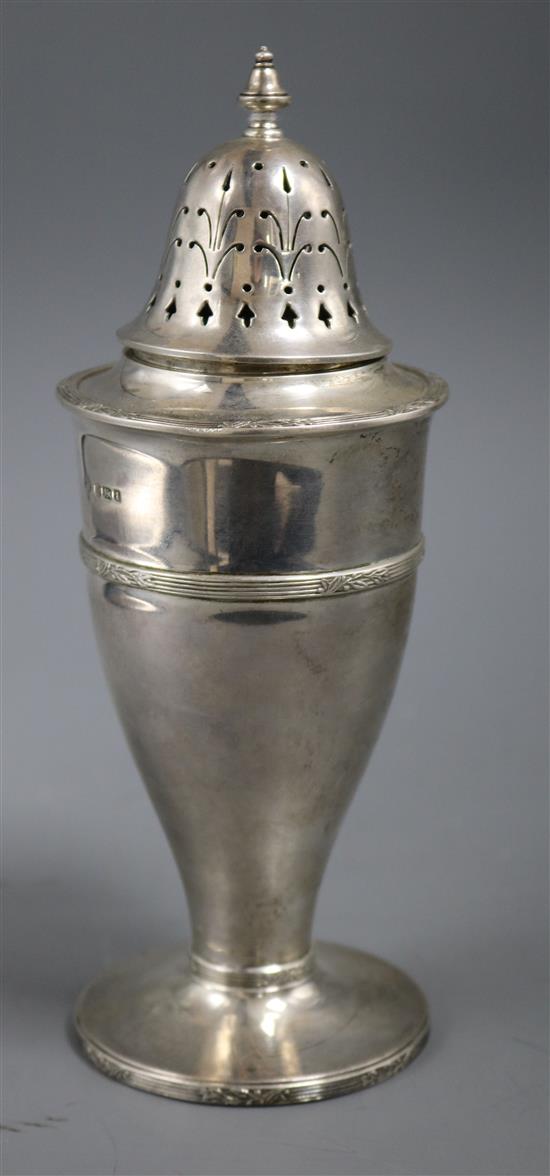 A George V silver sugar sifter, Sheffield, 1911, 10 oz.